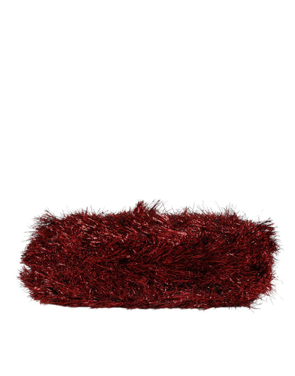 Red Gold Chain VANDA Tinsel Crystals Evening Clutch Bag