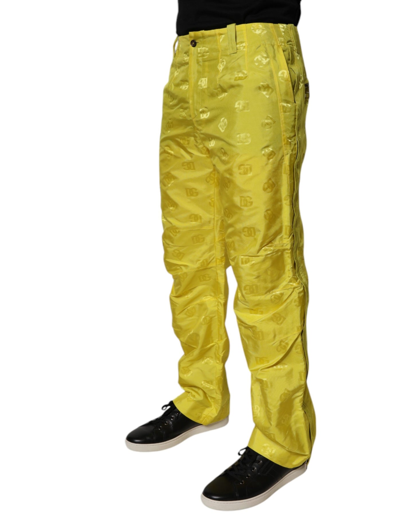 Yellow DG Monogram Polyester Straight Pants