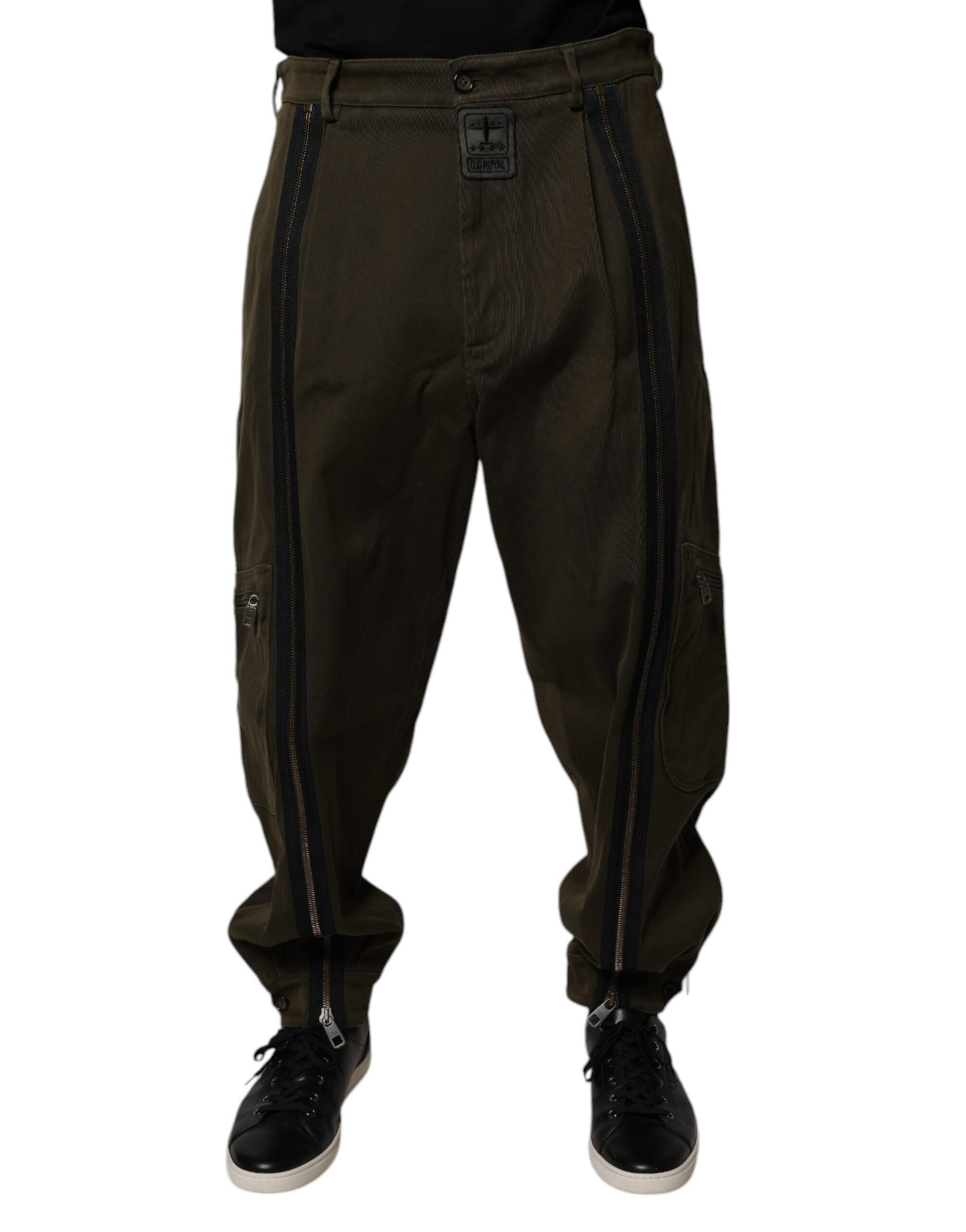 Dark Brown Cotton Jogger Cargo Pants