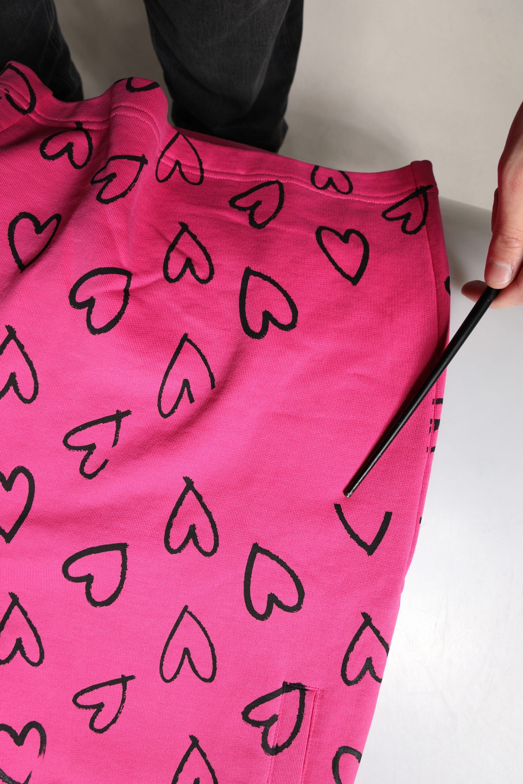 Pink Cotton Heart Print Bermuda Shorts