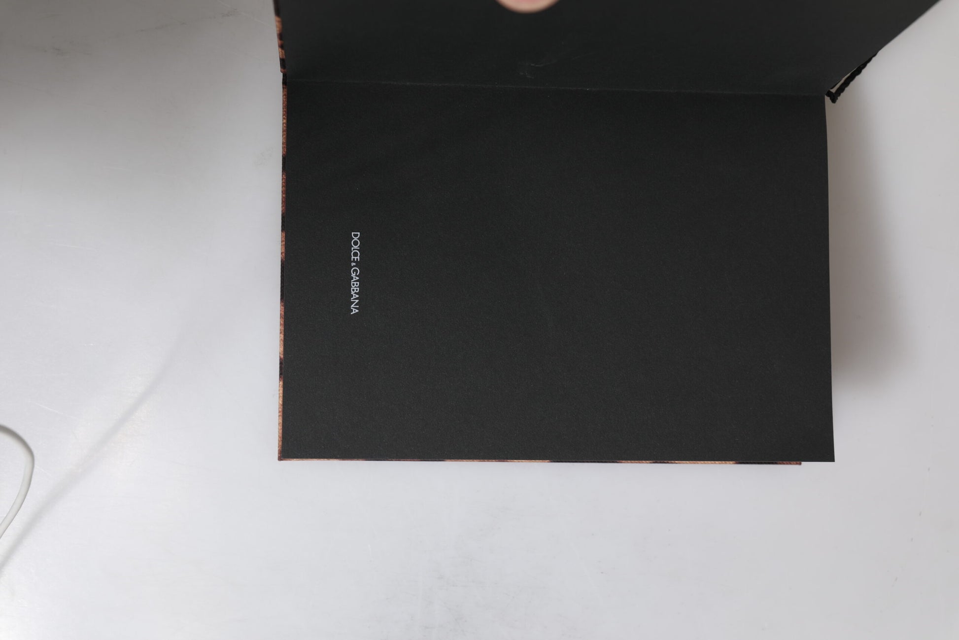 Brown Black Polyester Leopard Logo Print Small Notebook