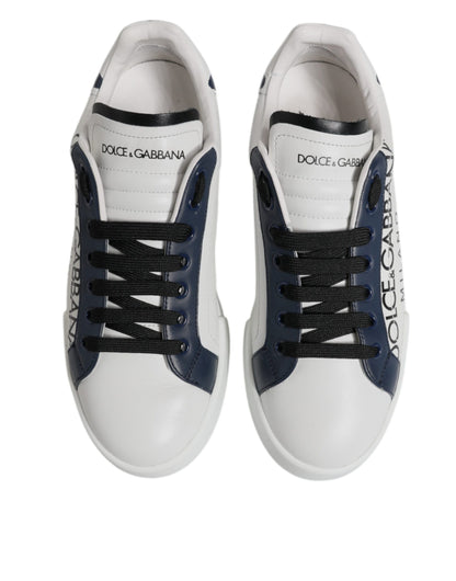 White Blue Crown Low Top Men Sneakers Shoes