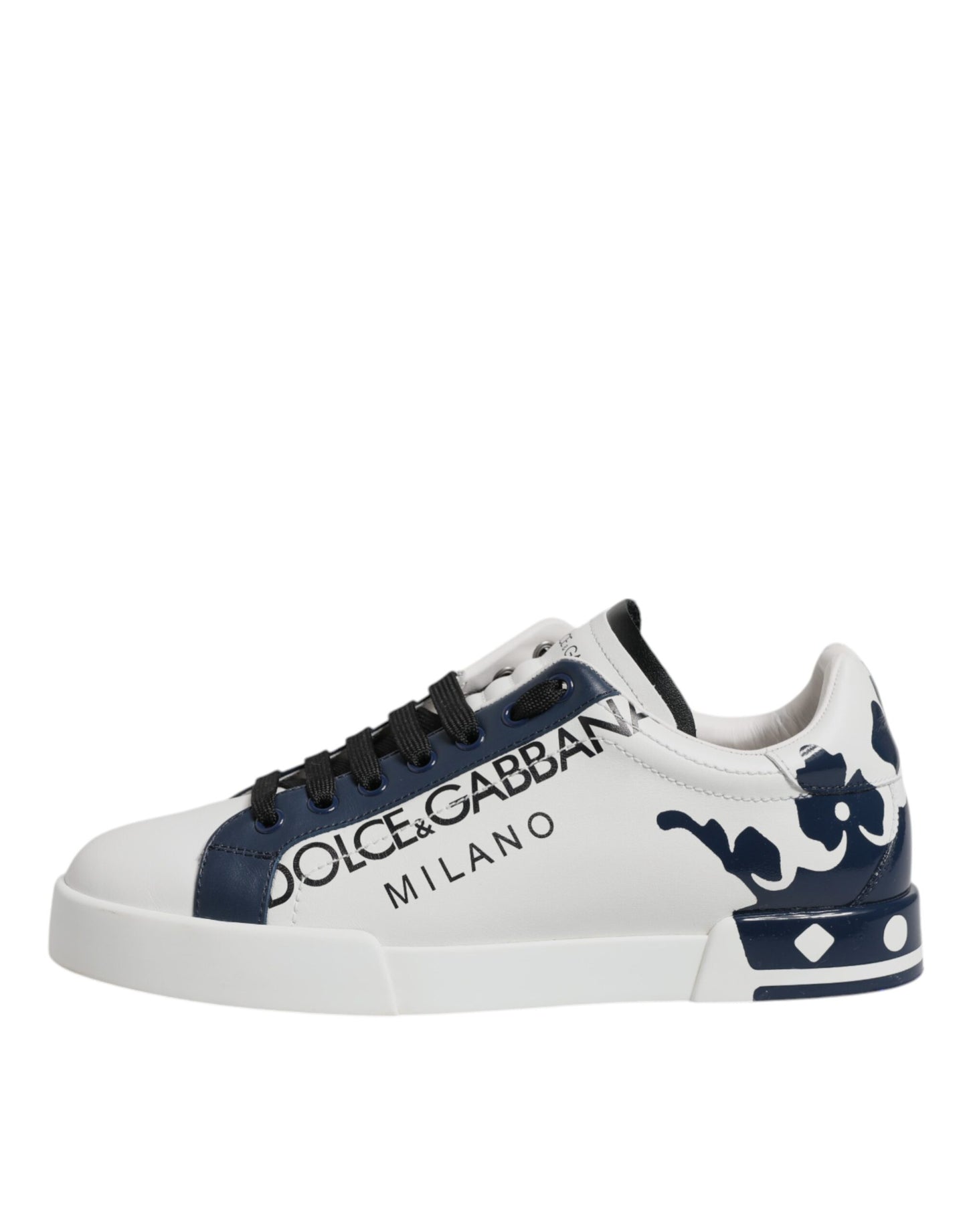 White Blue Crown Low Top Men Sneakers Shoes