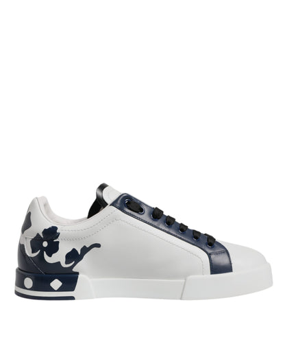 White Blue Crown Low Top Men Sneakers Shoes
