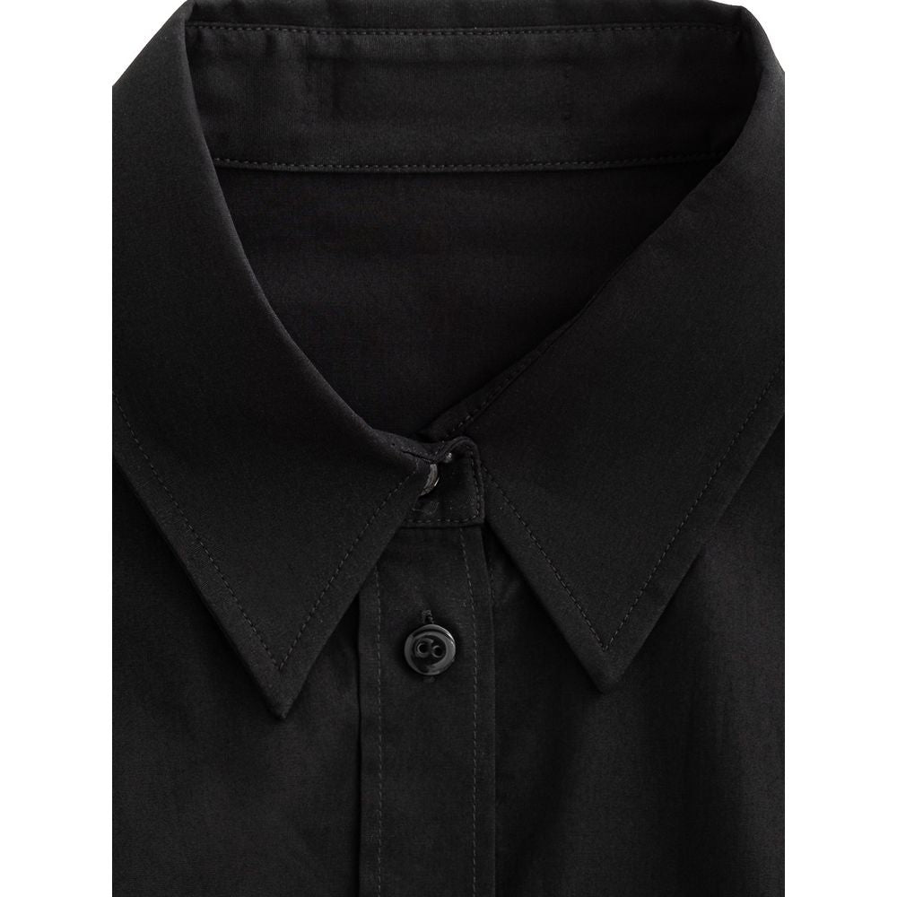 Black Cotton Dress Shirt