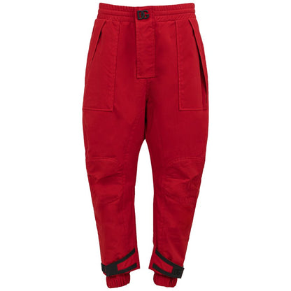 Red Polyamide Athletic Pants