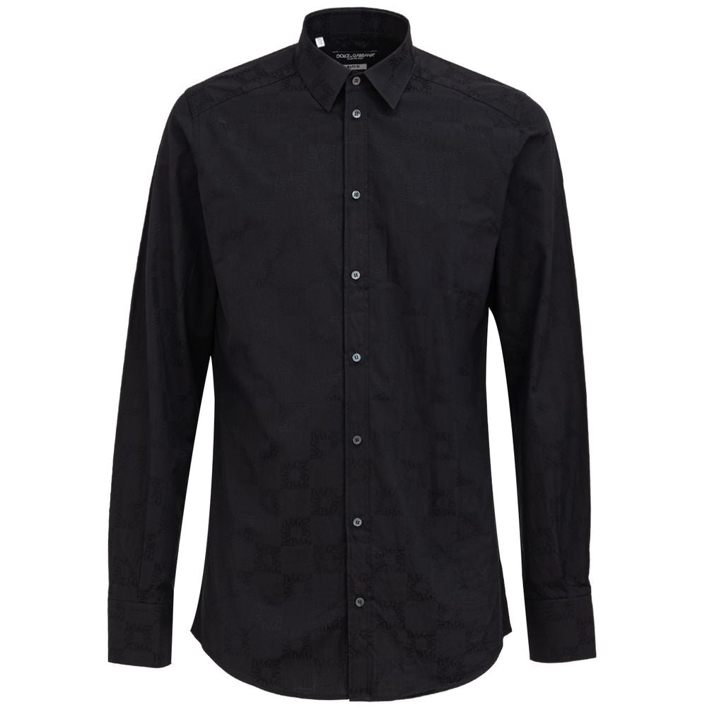 Black Cotton Dress Shirt
