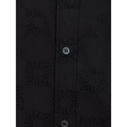 Black Cotton Dress Shirt