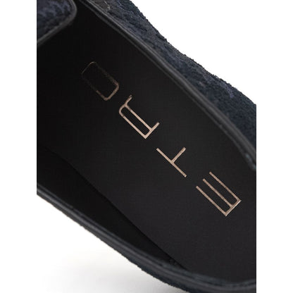 Blue Leather Slip-On Loafers