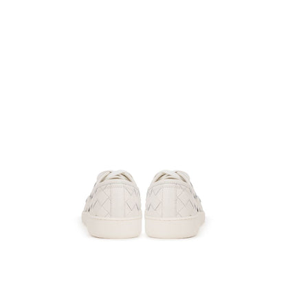 White Leather Low Top Sneakers