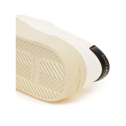 White Cotton Low Top Sneakers