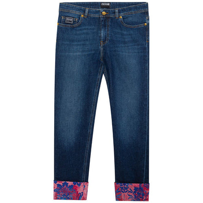 Blue Cotton Slim Fit Jeans