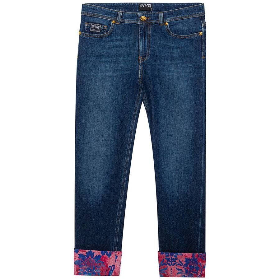 Blue Cotton Slim Fit Jeans