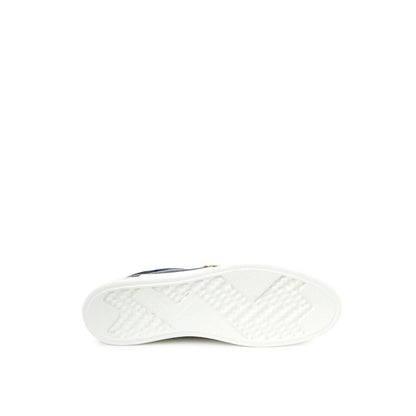 Blue Leather Low Top Sneakers