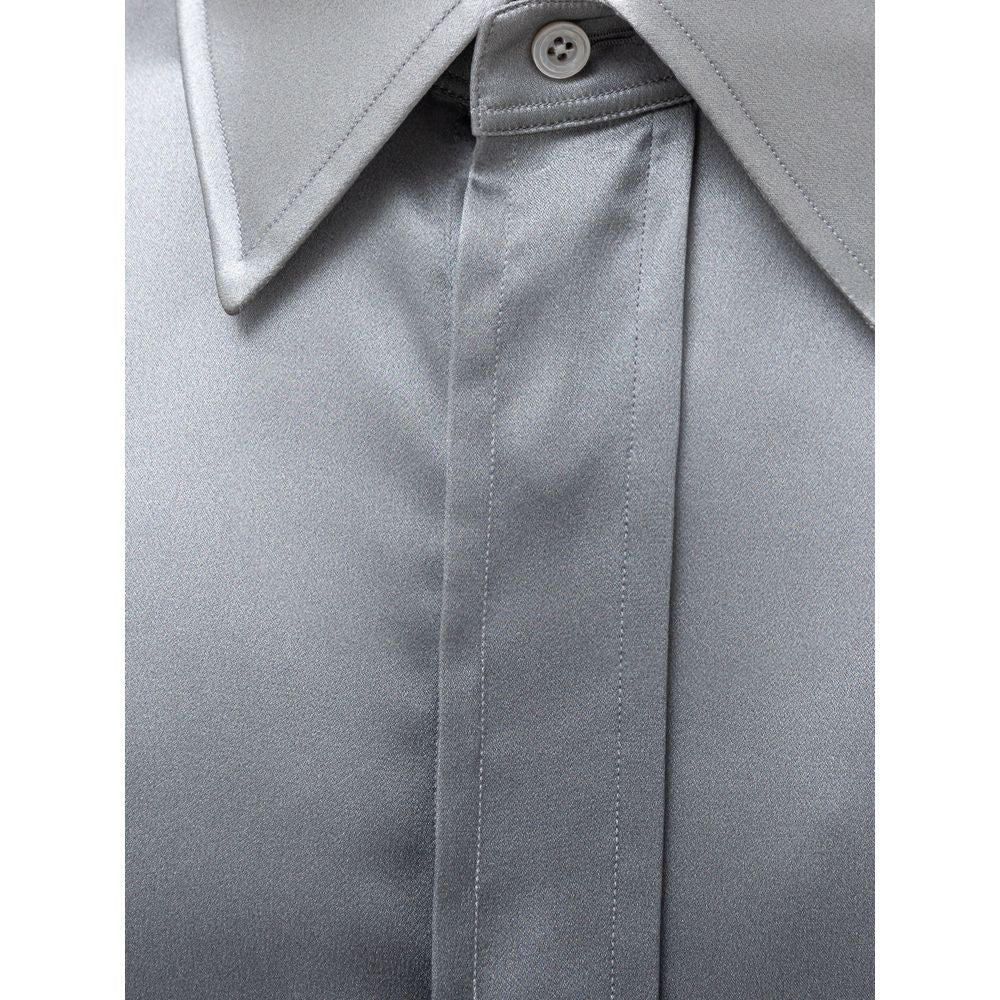 Gray Silk Dress Shirt
