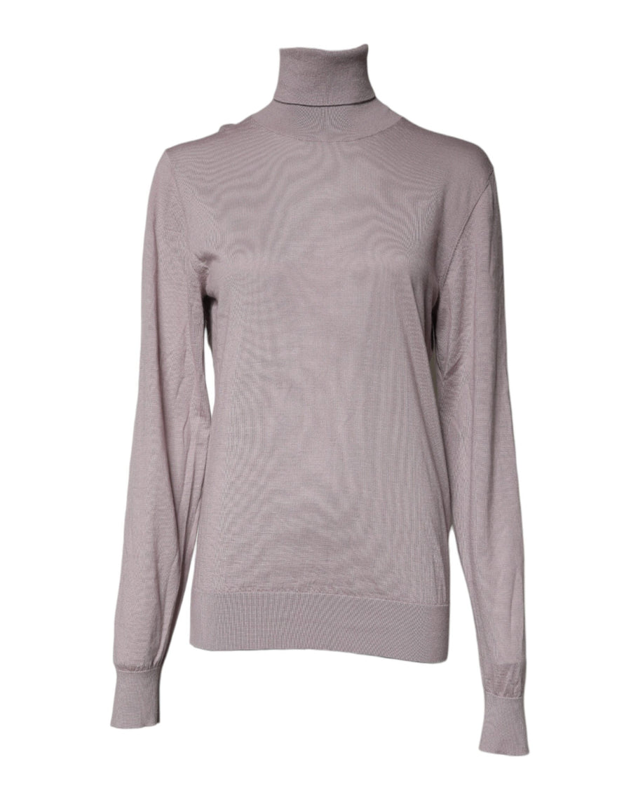 Brown Cashmere Turtleneck Pullover Sweater