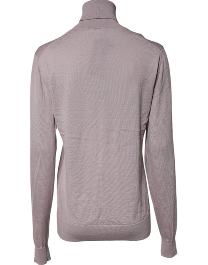 Brown Cashmere Turtleneck Pullover Sweater