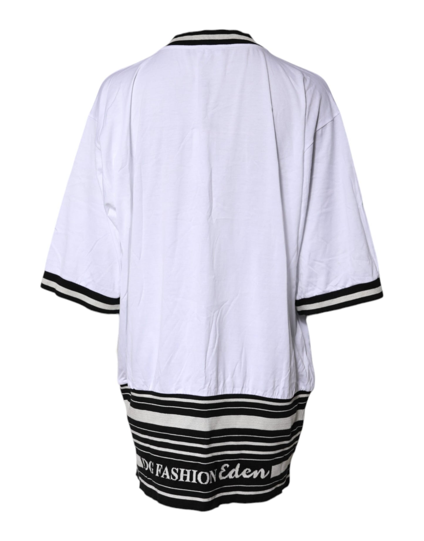 White Cotton DG Fashion Crew Neck Tee T-shirt