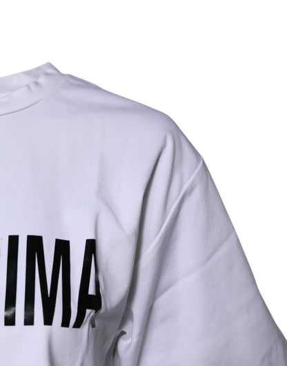 White Bellissima Cotton Crew Neck T-shirt