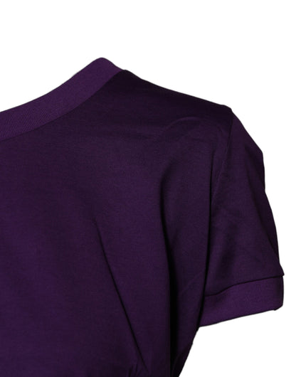 Violet Cotton Crewneck Short Sleeves T-shirt