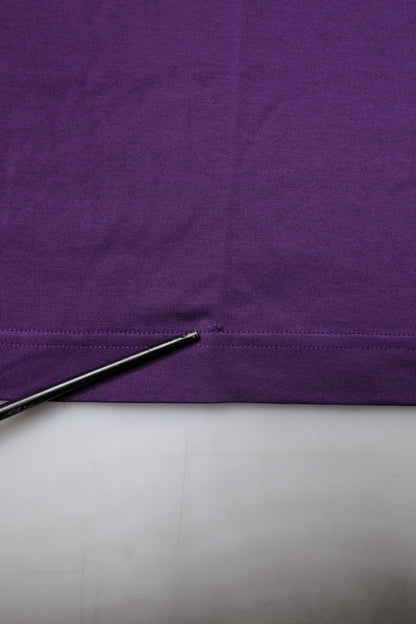 Violet Cotton Crewneck Short Sleeves T-shirt