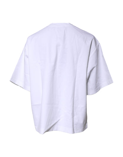 White Bellissima Cotton Crew Neck T-shirt