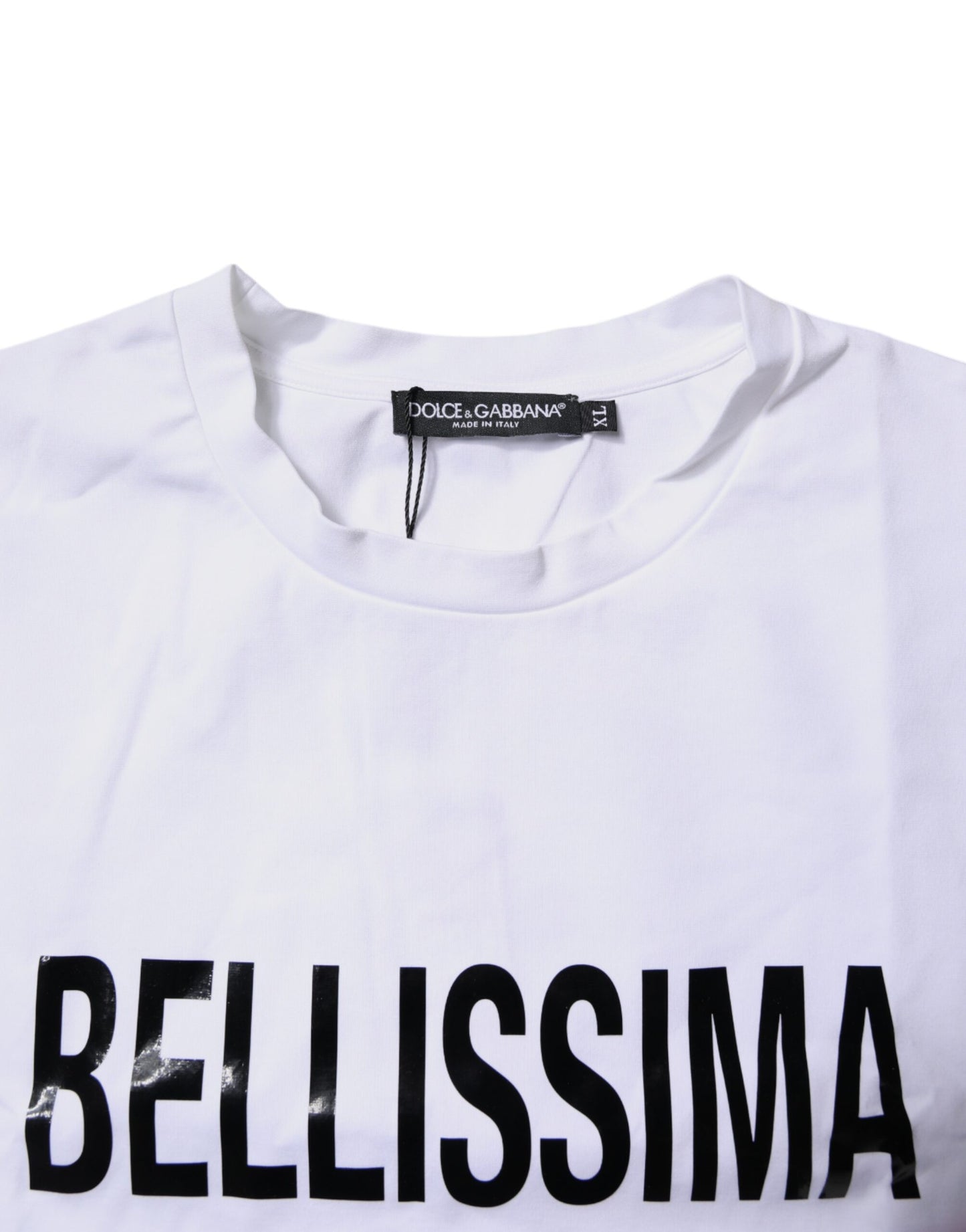 White Bellissima Cotton Crew Neck T-shirt