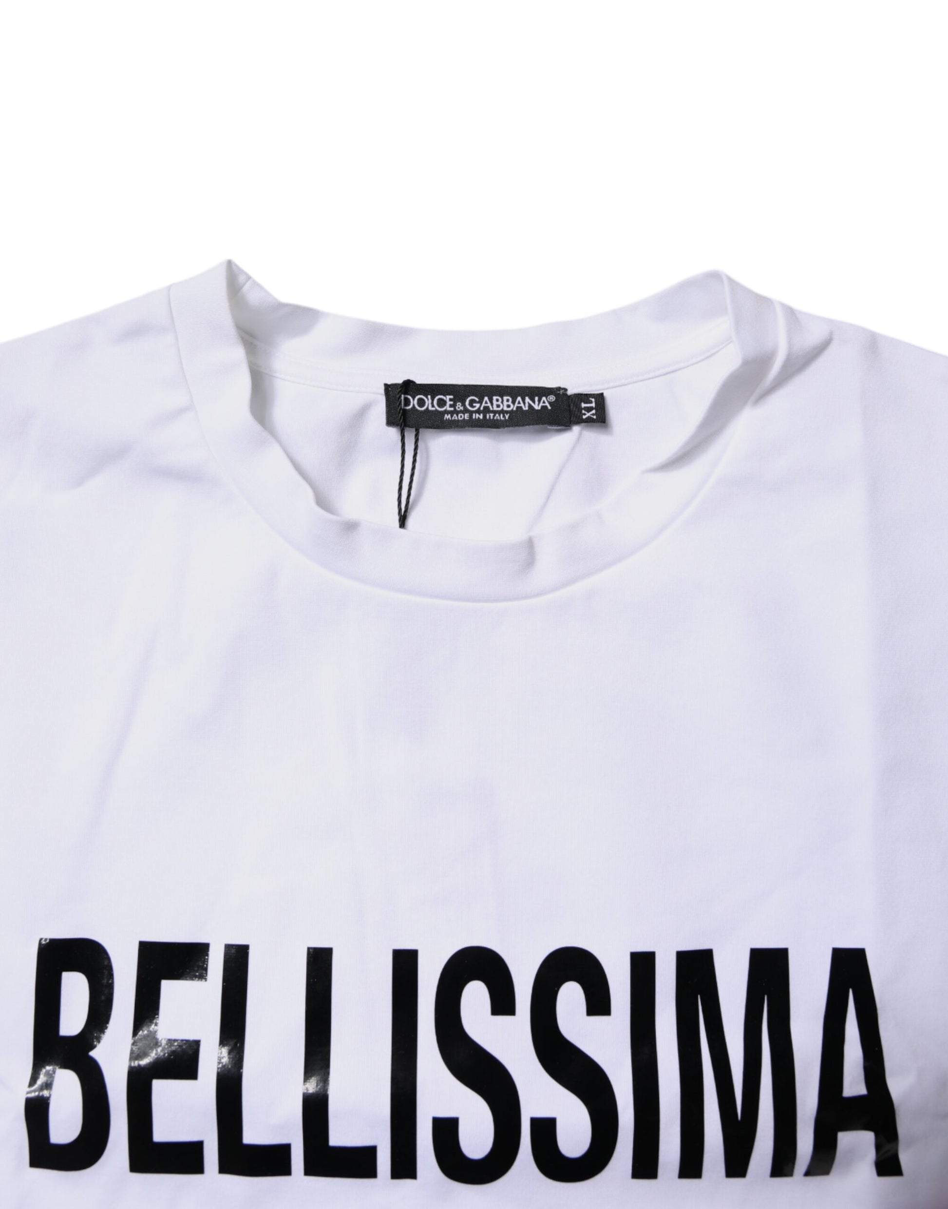 White Bellissima Cotton Crew Neck T-shirt