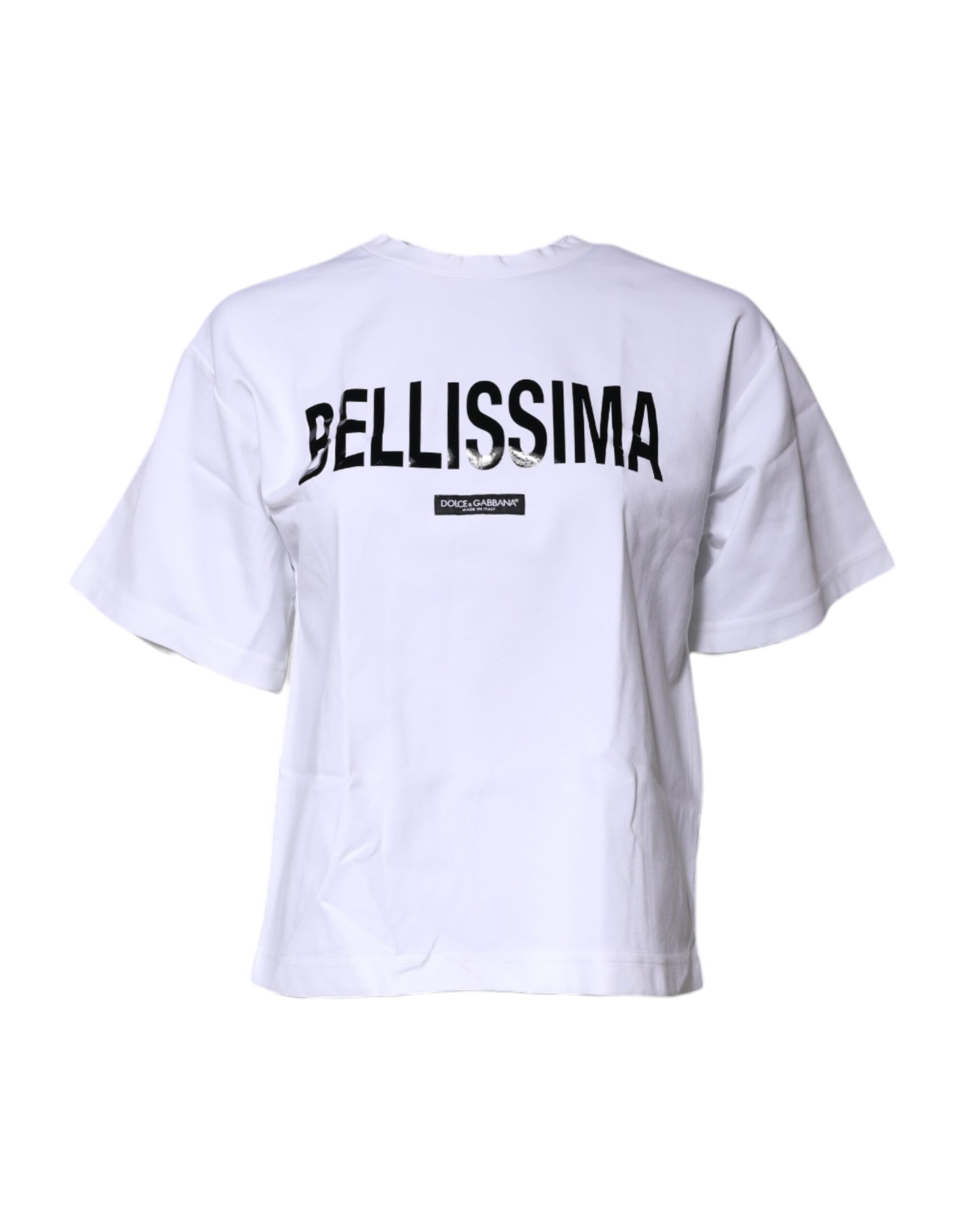 White Bellissima Cotton Crew Neck T-shirt