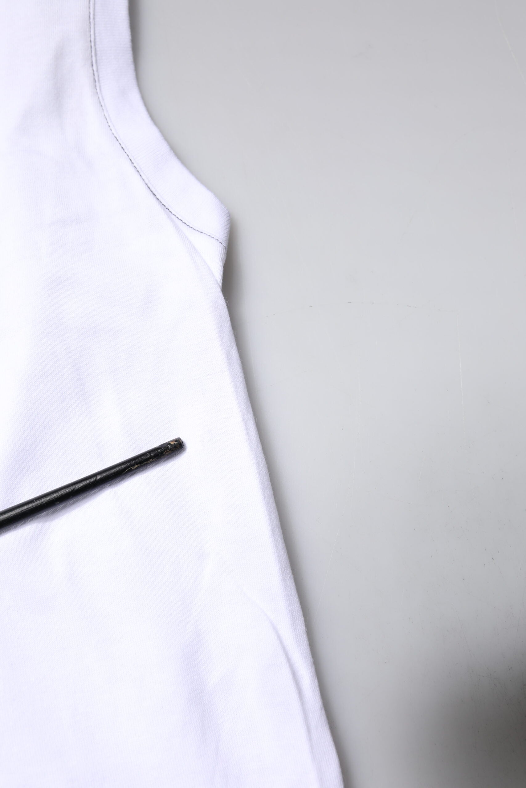 White Cotton Sleeveless Printed Tank T-shirt