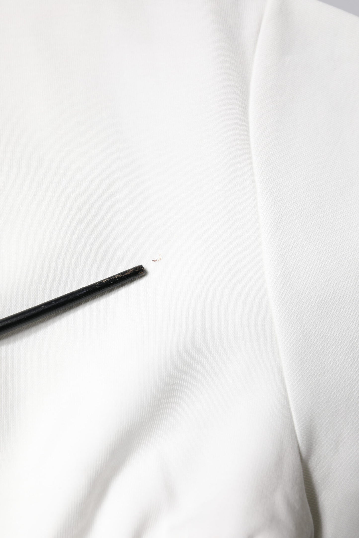 White Cotton Blend 3/4 Sleeves Blouse Top