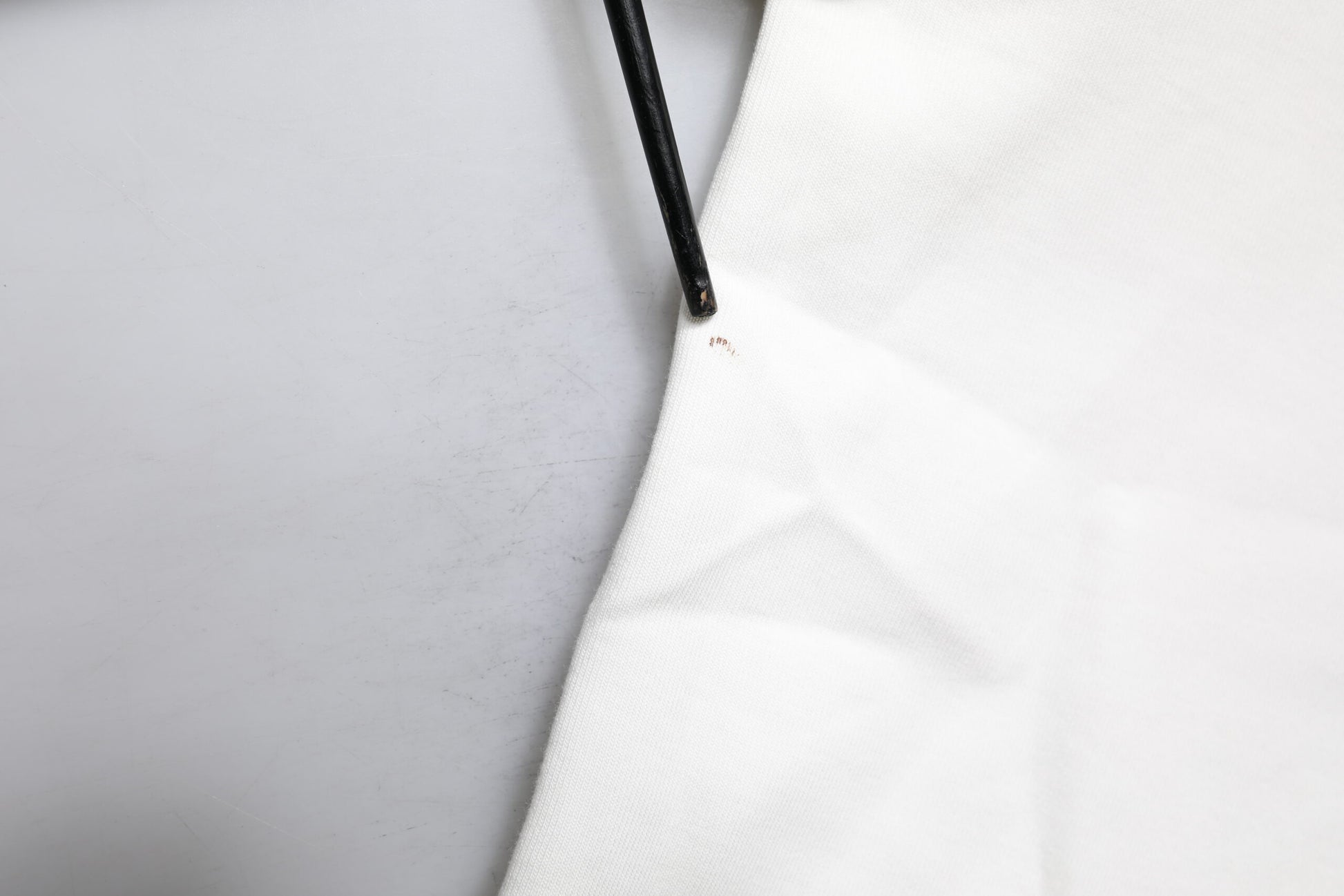 White Cotton Blend 3/4 Sleeves Blouse Top