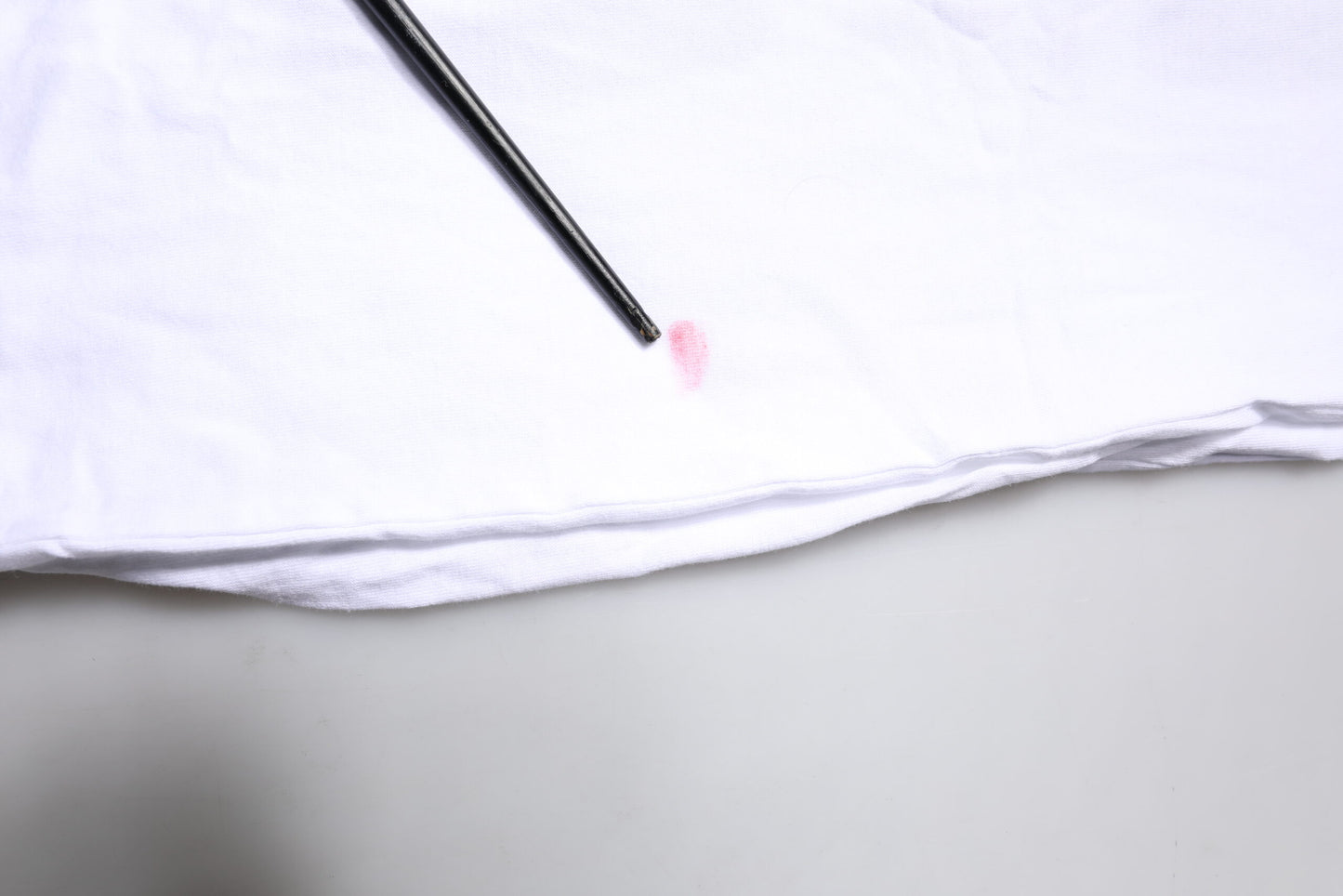 White Cotton Silk Blend Ascot Collar T-shirt