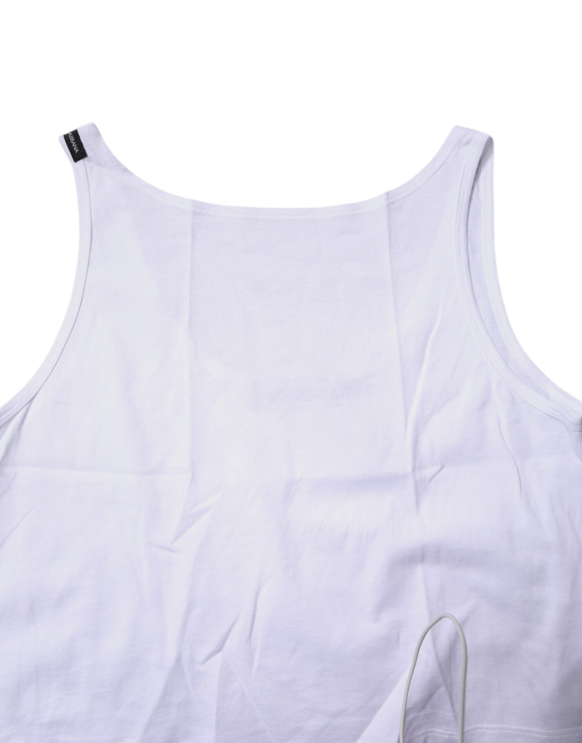 White Cotton Sleeveless Round Neck Tank Top