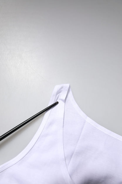 White Cotton Sleeveless Round Neck Tank Top