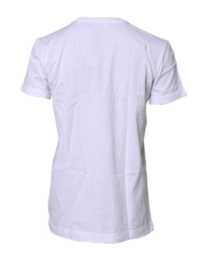 White Short Sleeves Round Neck Top T-shirt