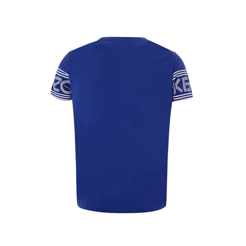 Chic Blue Cotton Tee for Stylish Comfort