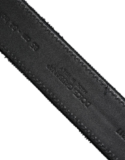 Black Cotton Silver Tone Metal Buckle Belt