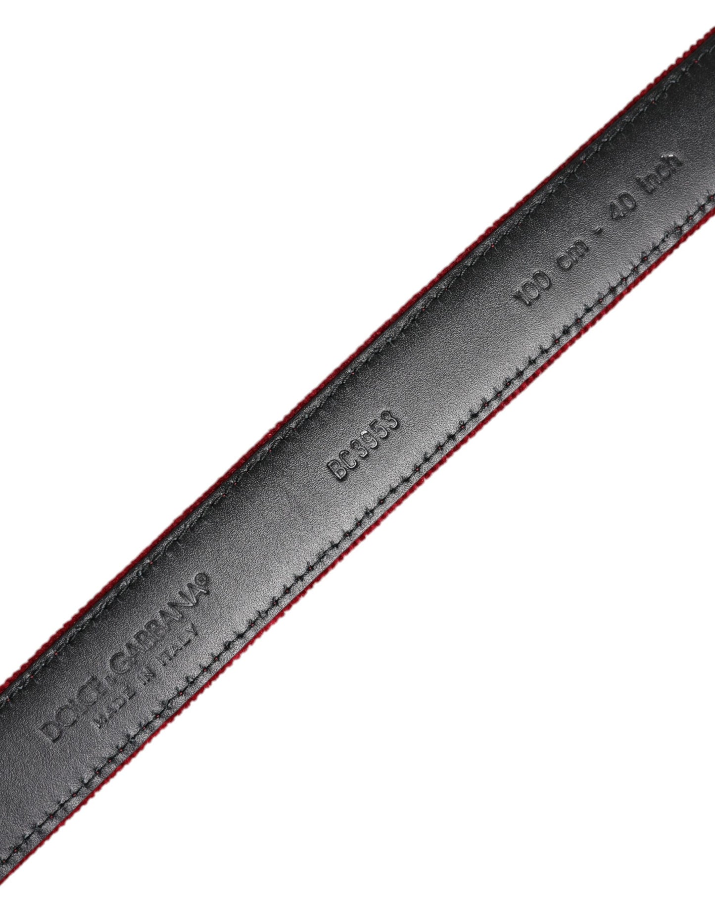 Red Velvet Black Metal Buckle Logo Belt