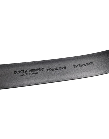 Black Shiny Leather Silver Metal Buckle Belt