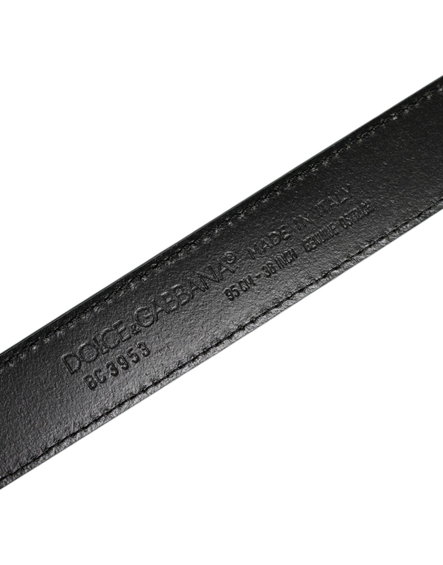 Green Leather Silver Tone Metal Buckle Belt