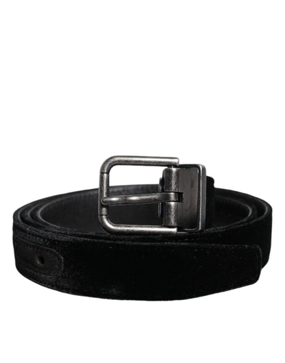 Black Leather Metal Buckle Classic Belt