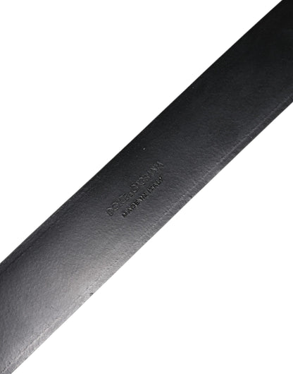 Black Leather Metal Buckle Classic Belt