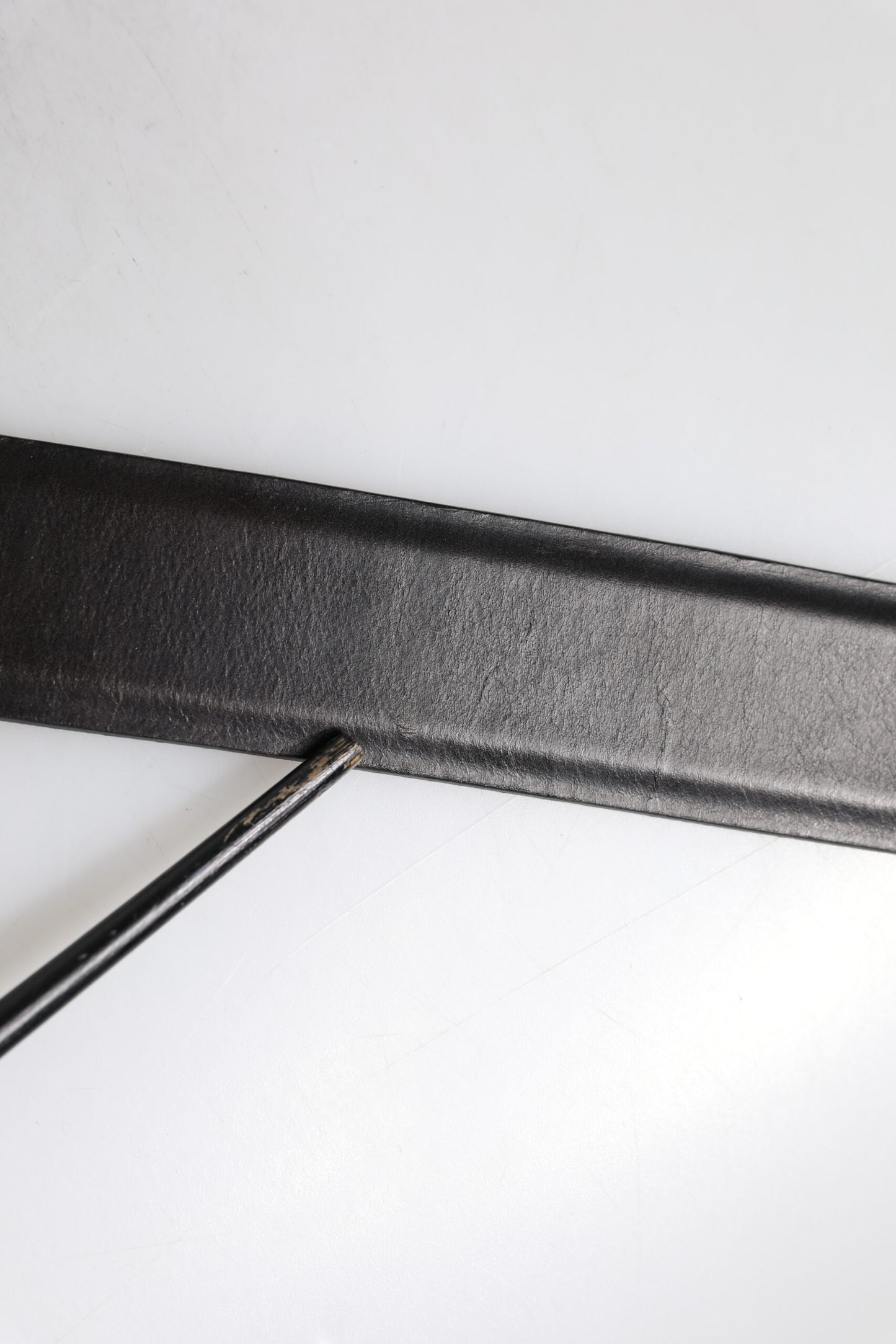 Black Leather Metal Buckle Classic Belt