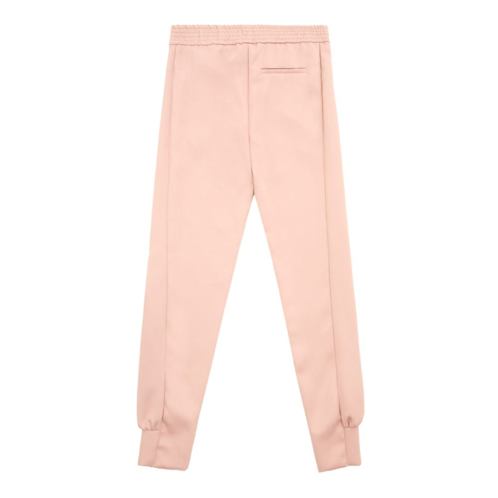 Elegant Pink Polyester Pants for Women