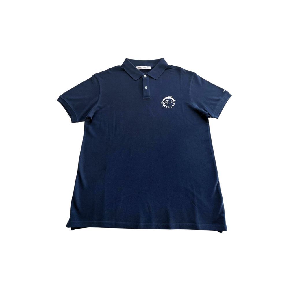 Blue Cotton Polo Shirt