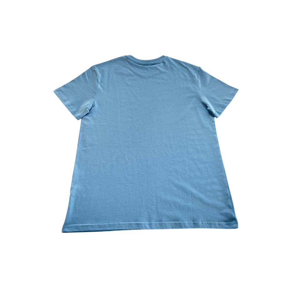 Light Blue Cotton Men T-Shirt