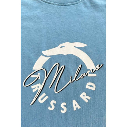 Light Blue Cotton Men T-Shirt