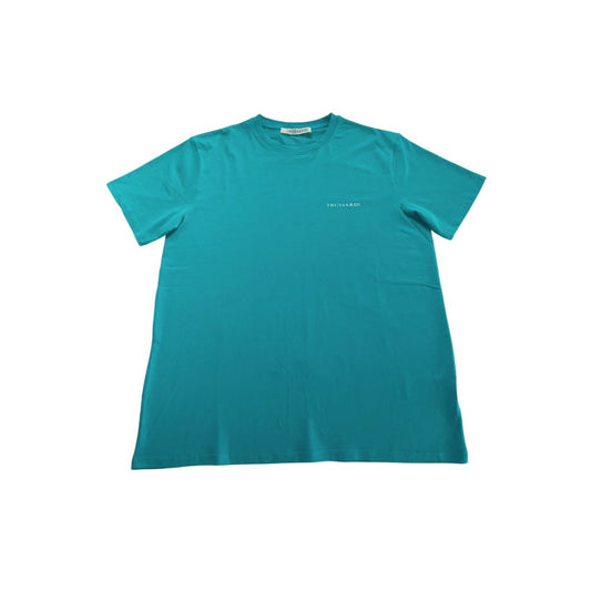 Light Blue Cotton Men T-Shirt