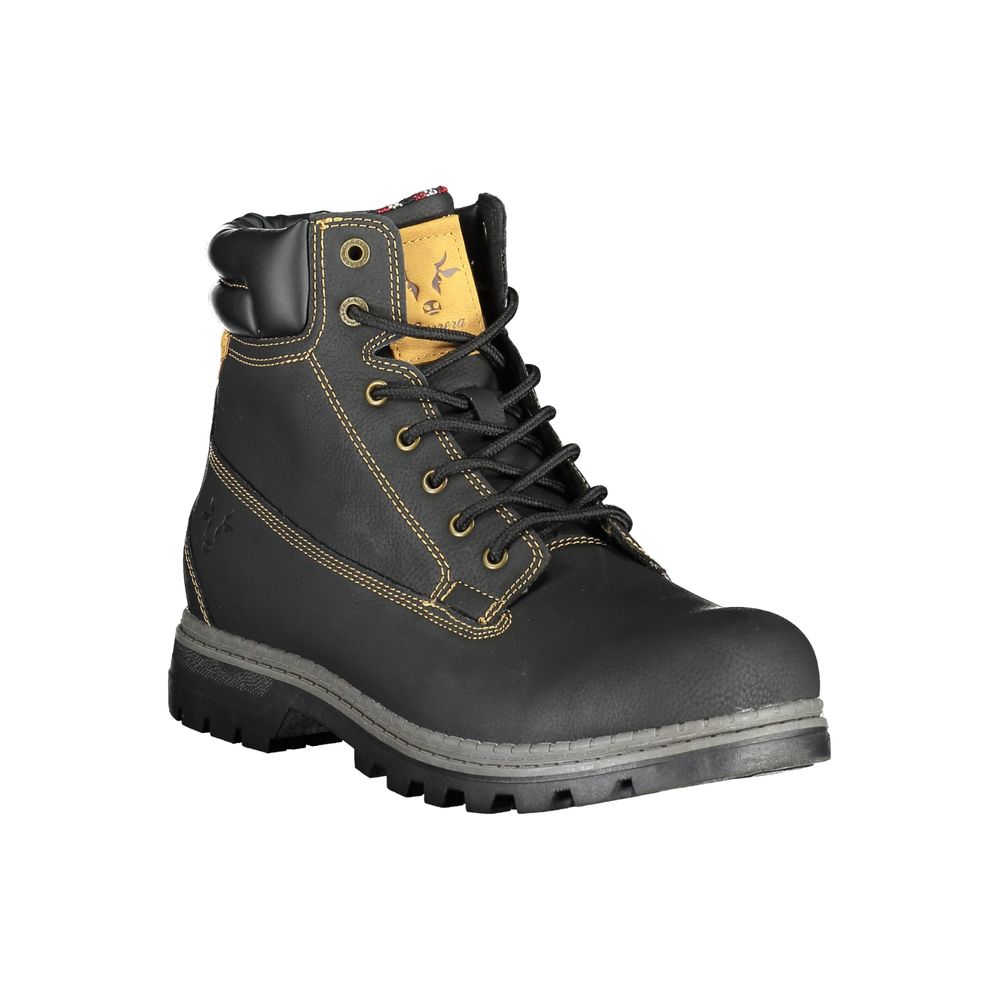 Black Polyester Mens Boot